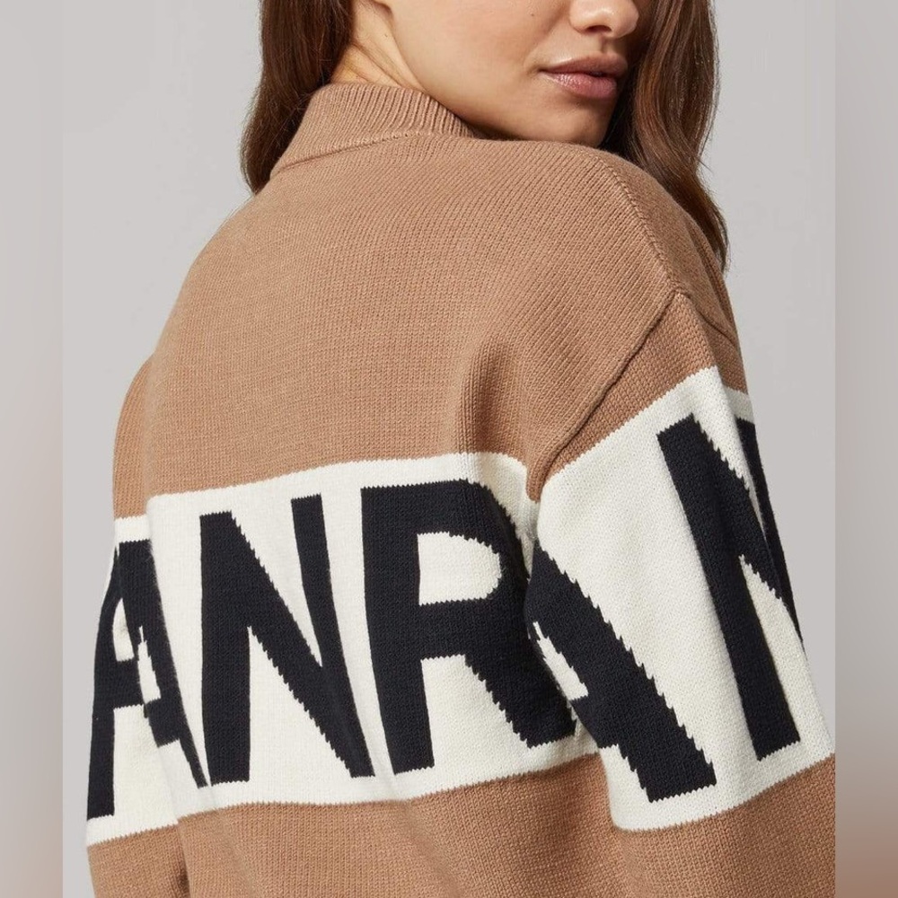 ANR LOGO SWEATER Alp-n-Rock Latte Luxury Ski Tan Unisex Ski Resort Wear $298 - Picture 5 of 5